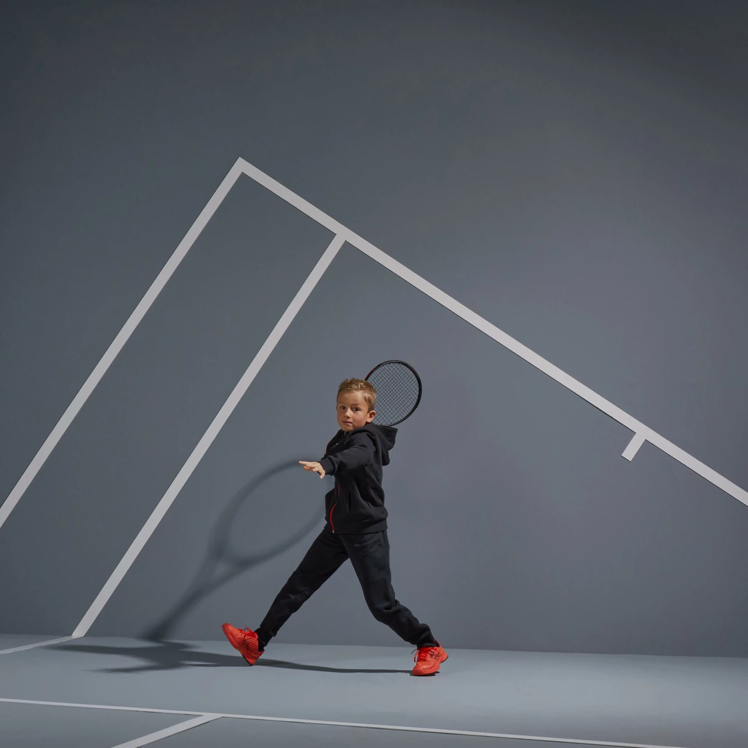 ARTENGO Kids' Thermal Tennis Bottoms TH500 BLACK 2 ARTENGO Kids' Thermal Tennis Bottoms TH500 BLACK - Image 2