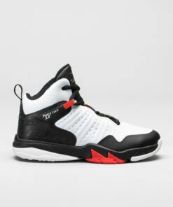 TARMAK Boys'/Girls' Intermediate Basketball Shoes SS500H Snow white/BLACK