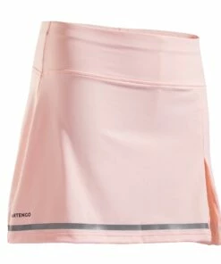 ARTENGO Girls' Tennis Skirt 900 Fluo pale peach