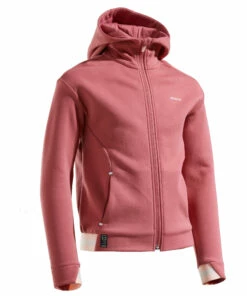Artengo Kids Online Store 15 ARTENGO Girls' Thermal Jacket 500 OLD PINK/Fluo pale peach/Magnolia