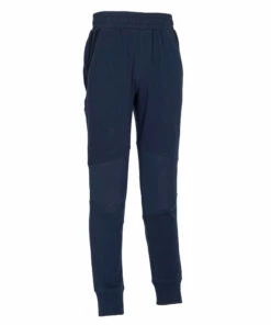 DOMYOS Boys' Wide Light Breathable Cotton Gym Bottoms 500 Navy blue/BLACK