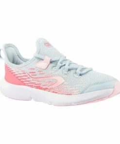 KALENJI KIDS' RUNNING SHOES Foggy blue/LIGHT PINK/Candyfloss