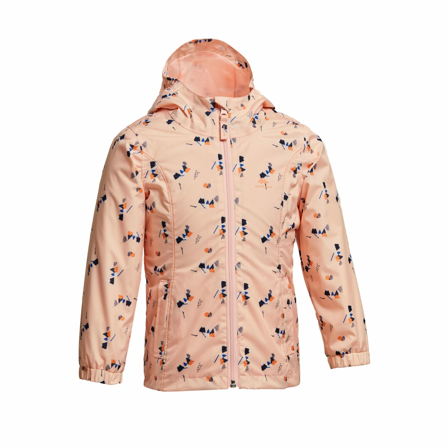 QUECHUA Kids’ Waterproof Hiking Jacket PINK/Fluo pale peach 1 QUECHUA Kids’ Waterproof Hiking Jacket PINK/Fluo pale peach
