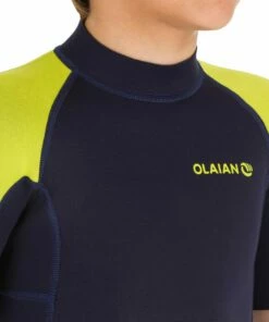 OLAIAN Surf Shorty 100 children's wetsuit 1.5 mm neoprene Navy blue/Lime green -Artengo Kids Online Store k69271c4c0610d965fb889838345135b7 scaled