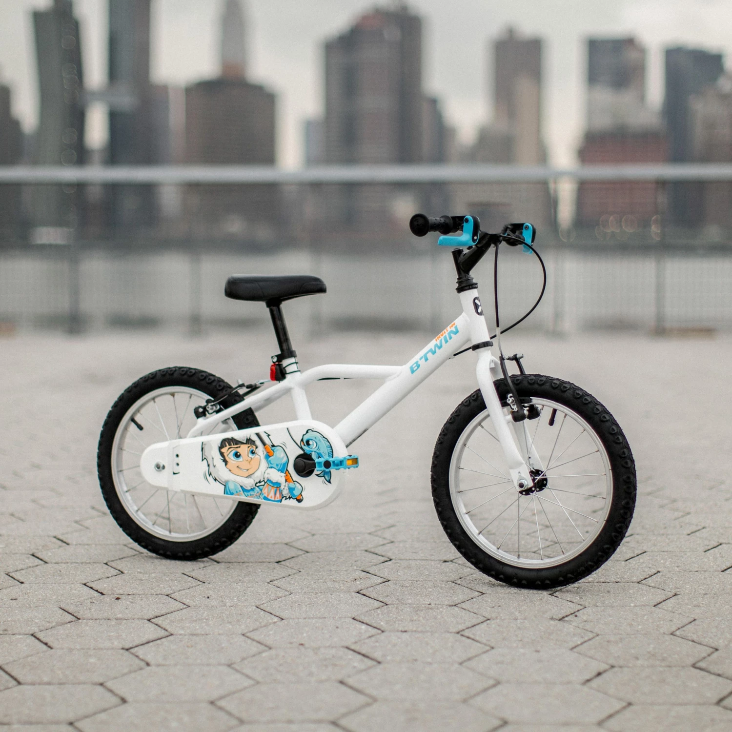 BTWIN 16" Inuit Snow white/BLUE 4 BTWIN 16" Inuit Snow white/BLUE - Image 4