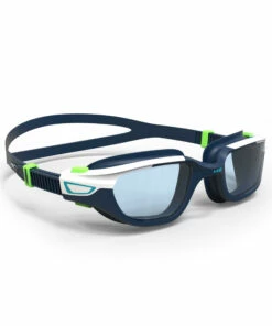 NABAIJI SWIMMING GOGGLES 500 SPIRIT SIZE L BLUE GREEN CLEAR LENSES Magnolia/Navy blue/Fluo lime