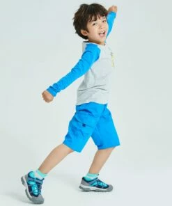 QUECHUA Kid's ANTI-UV ls hiking T-shirt LIGHT GREY/Pacific blue -Artengo Kids Online Store k6bd11df3ff4b3b619ac6808af192f7d5 scaled