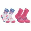 KALENJI Kids' Socks AT 500 Mid 2-Pack Galaxy blue/FLUO RED