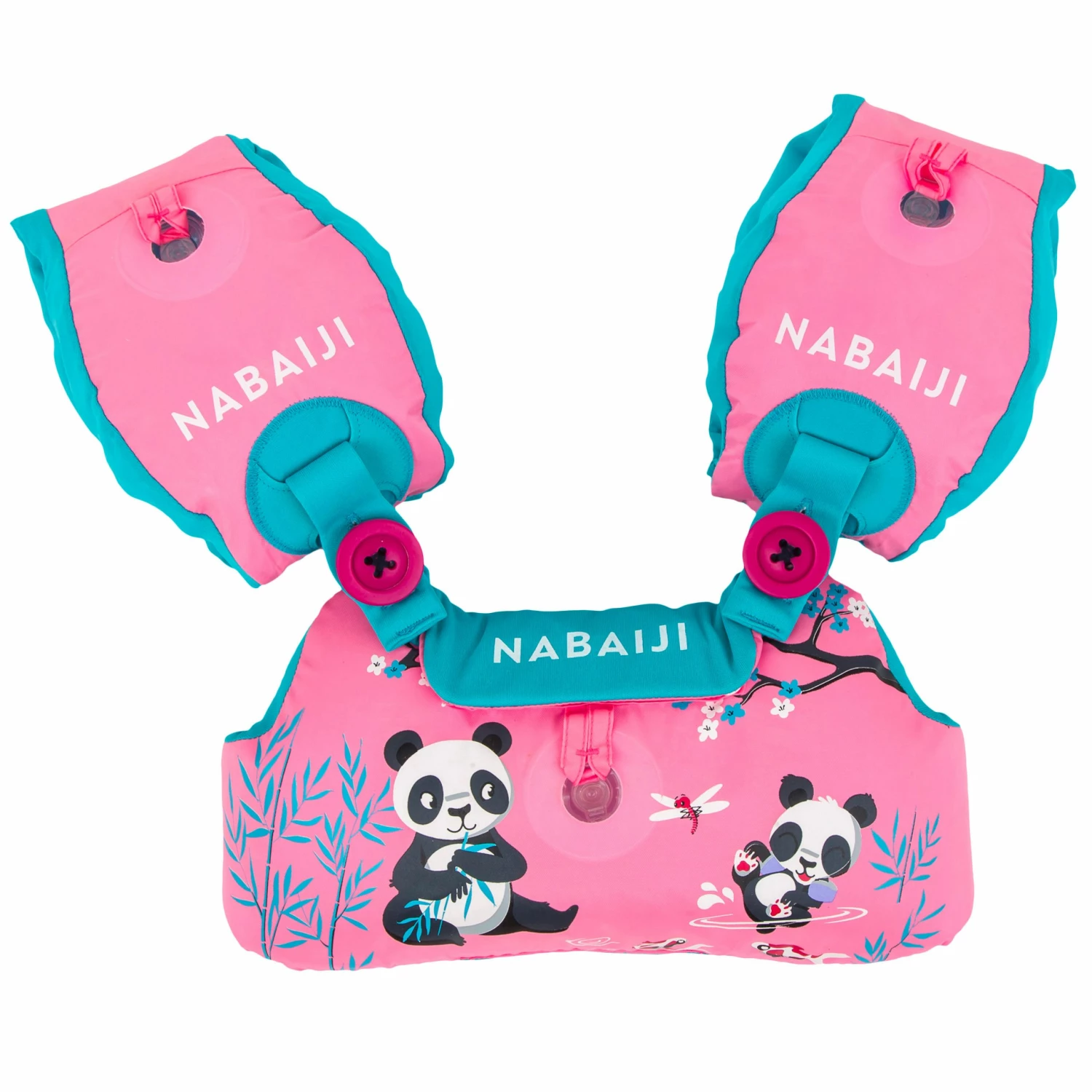 NABAIJI Kid's TISWIM progressive swimming armbands-waistband Purple "UNICORN" print Fluo lime/Turquoise blue 3 NABAIJI Kid's TISWIM progressive swimming armbands-waistband Purple "UNICORN" print Fluo lime/Turquoise blue - Image 3