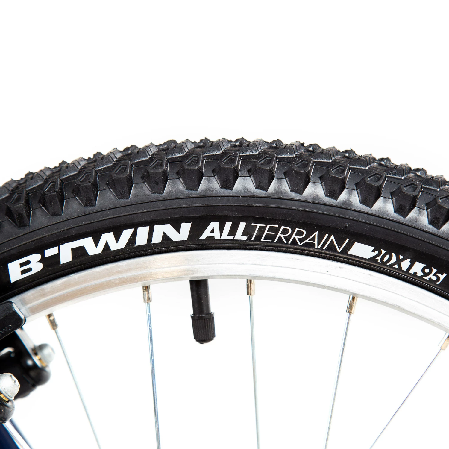 BTWIN 20" ST 120 Kid MTB with Kickstand Snow white/Navy blue 2 BTWIN 20" ST 120 Kid MTB with Kickstand Snow white/Navy blue - Image 2