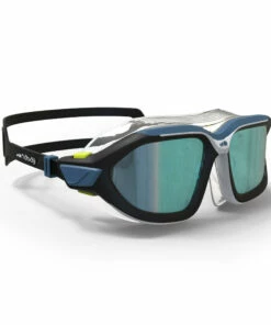 NABAIJI SWIMMING MASK 500 ACTIVE ASIA L BLACK WHITE MIRRORED LENSES BLACK/Deep blue
