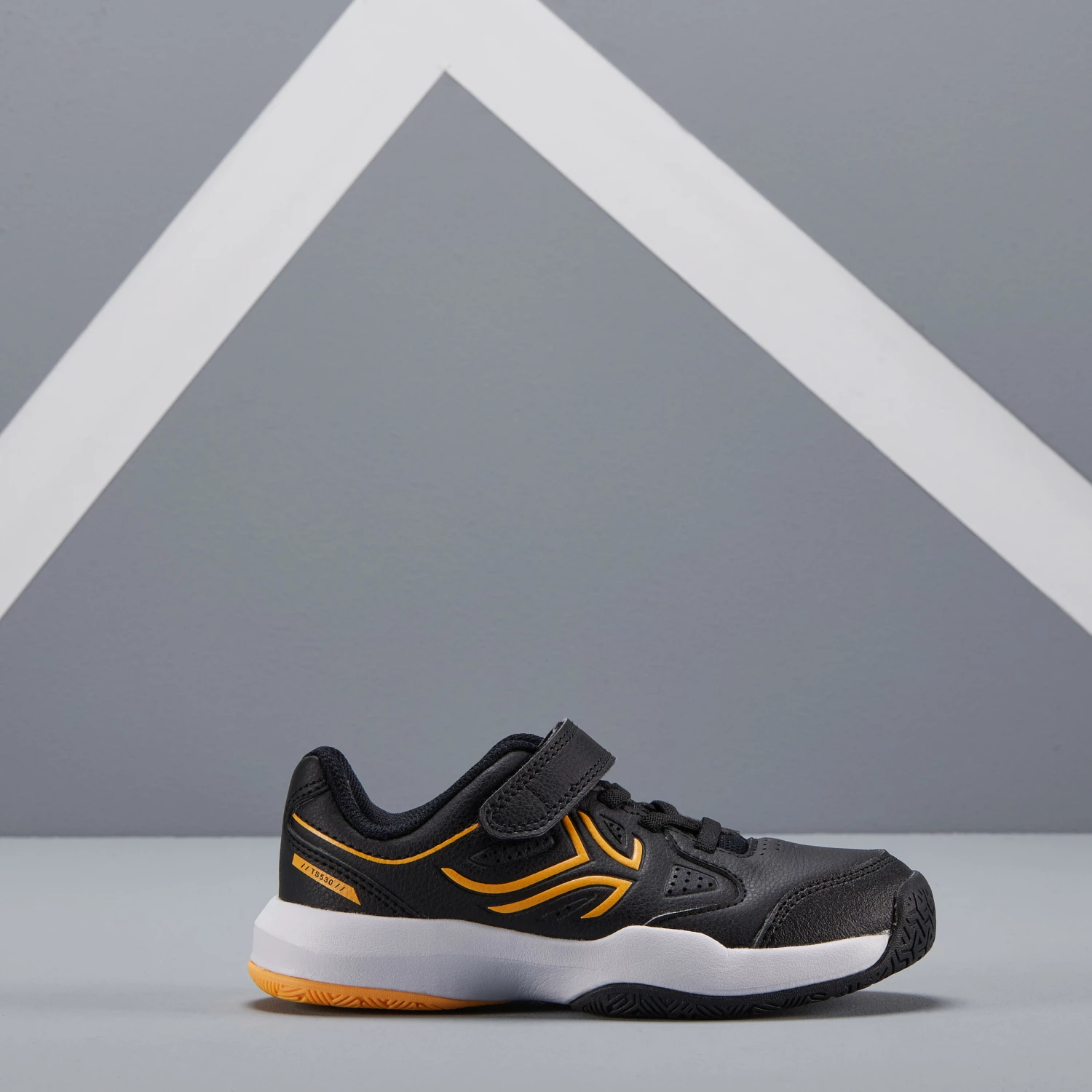 ARTENGO Kids' Tennis Shoes TS530 BLACK 3 ARTENGO Kids' Tennis Shoes TS530 BLACK - Image 3