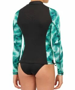 OLAIAN Girls&rsquo; anti-UV long-sleeved T-shirt 500 Pale mint/BLACK -Artengo Kids Online Store k7df4c78f4e1422d47a60f4ec4f9786de scaled