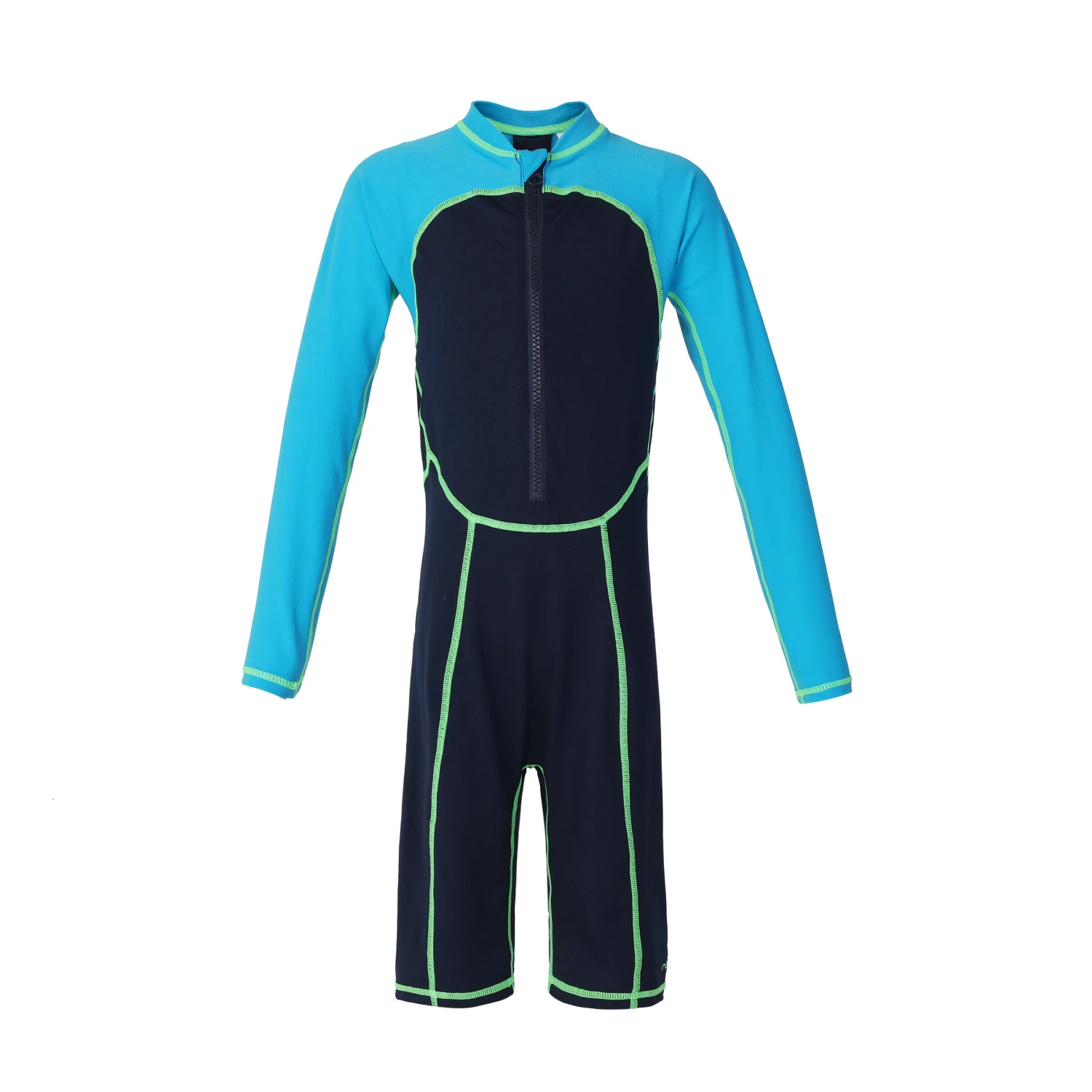 NABAIJI BOYS' LONG-SLEEVE SHORTY SWIMSUIT 100 Navy blue/Cyan 1 NABAIJI BOYS' LONG-SLEEVE SHORTY SWIMSUIT 100 Navy blue/Cyan