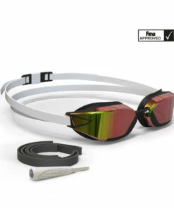 NABAIJI B-FAST Swimming Goggles 900 BLACK/BLACK/Magnolia -Artengo Kids Online Store k7f5472655659e06e128a6aeaaf3e6482