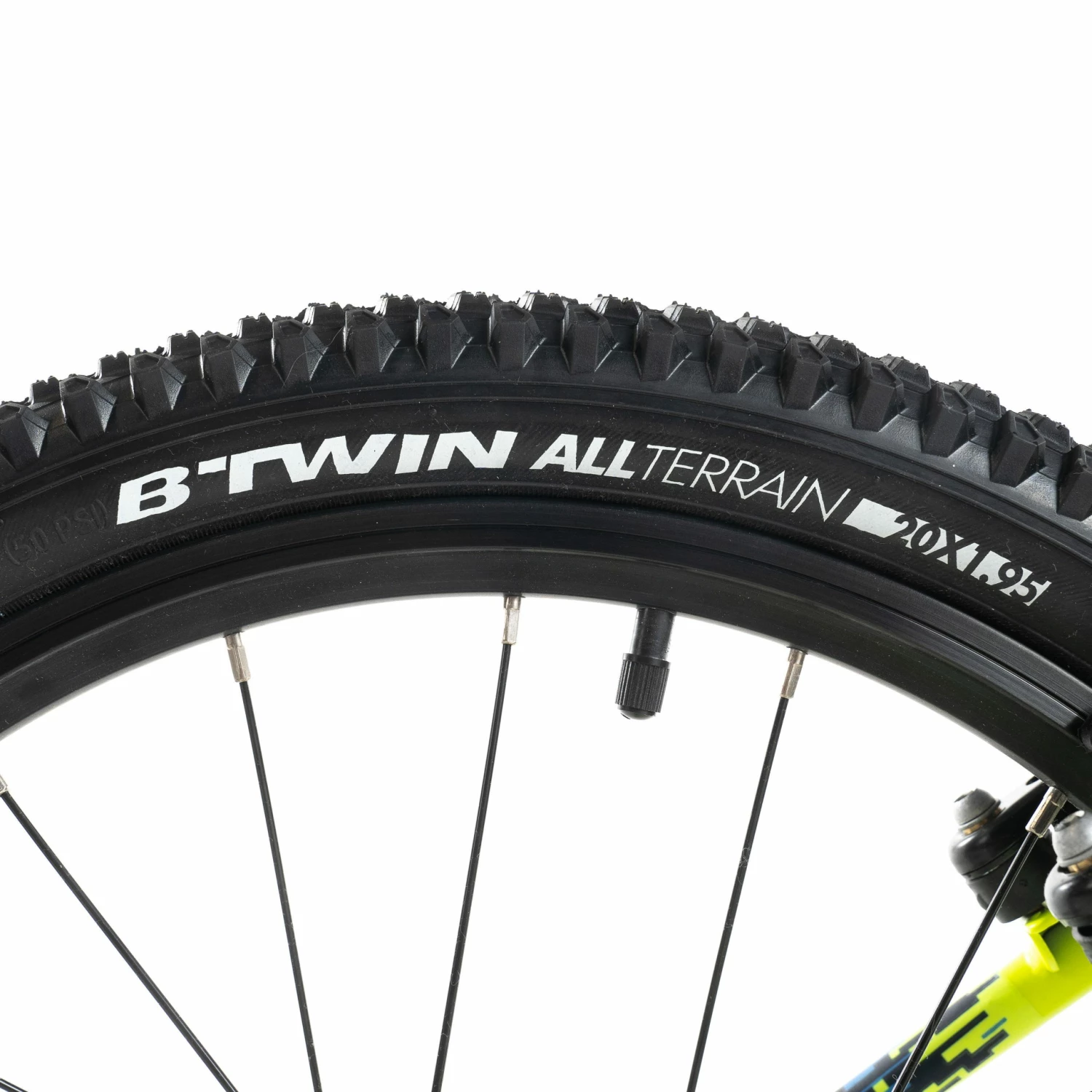BTWIN 20" ST 500 Kid MTB Fluo lime yellow 12 BTWIN 20" ST 500 Kid MTB Fluo lime yellow - Image 12