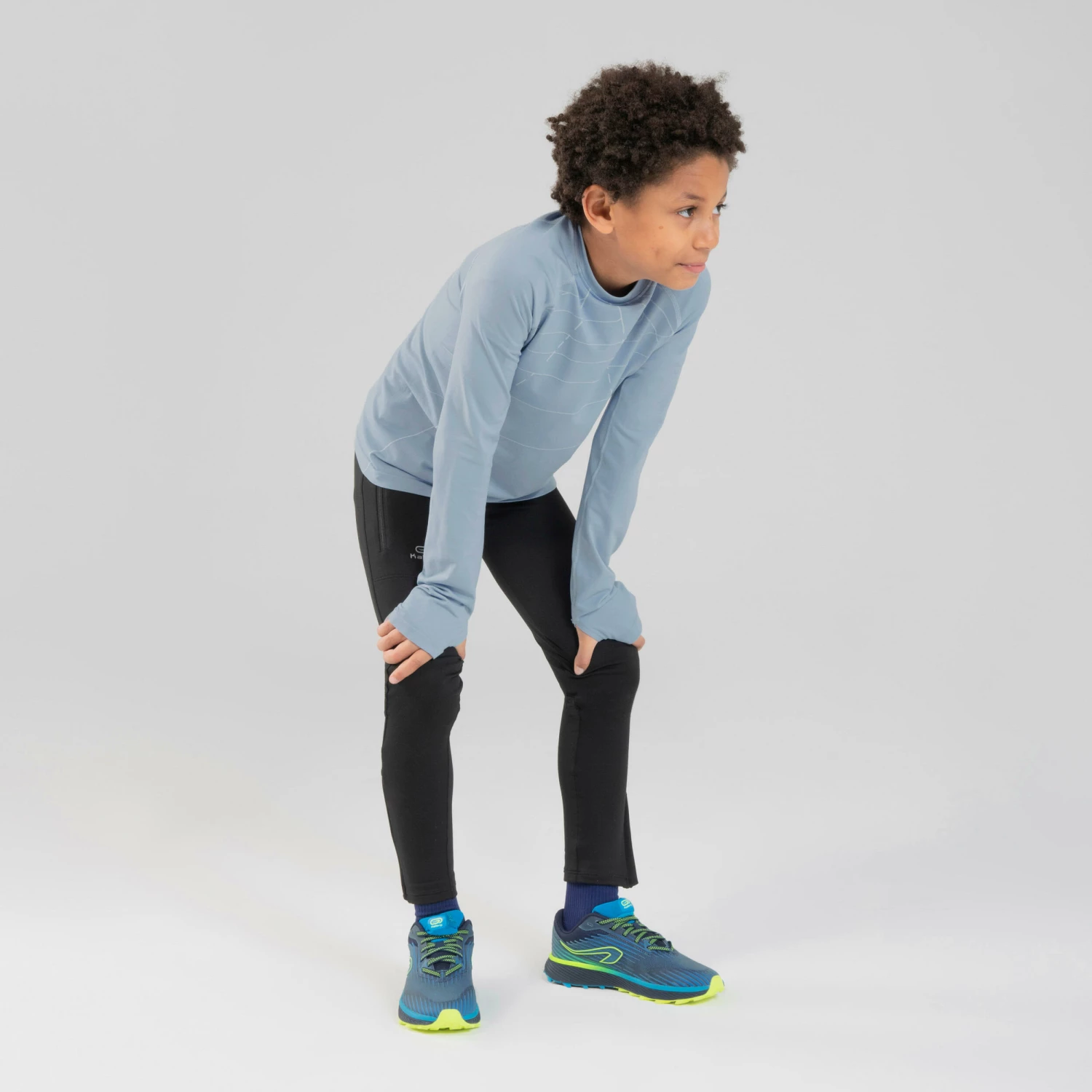 KALENJI AT 500 Skincare Kid's Running LS T-Shirt Navy blue/Midnight indigo 9 KALENJI AT 500 Skincare Kid's Running LS T-Shirt Navy blue/Midnight indigo - Image 9