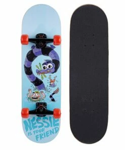 OXELO Kids' 5-7 Years Beginner Skateboard Mid 100 Fight Unique size