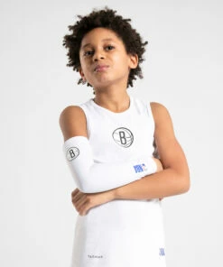 TARMAK Boys'/Girls' Basketball Base Layer Top UT500 Snow white/Snow white/Snow white