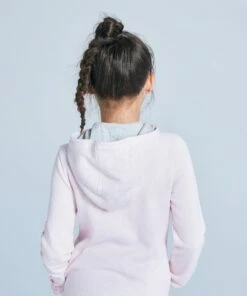 DOMYOS Girls' Warm Fleecy Gym Hoodie 100 PINK/GREY -Artengo Kids Online Store k8a548682abf9476d2a7dc7677d54b376 scaled