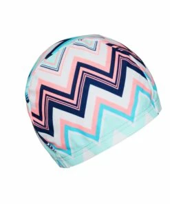 NABAIJI ALL EVROLI MESH PRINT SWIM CAP SIZE L PINK/Petrol blue