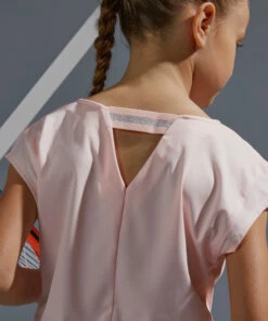 ARTENGO Girls' T-Shirt 500 Fluo pale peach -Artengo Kids Online Store k8c6a32bcff75fd4b295125b92a52e3da