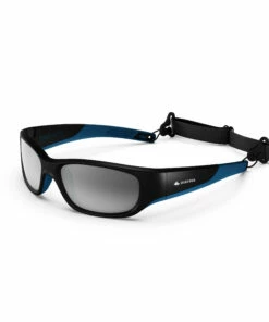 QUECHUA Kids Hiking Sunglasses BLACK/Electric blue