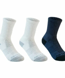 ARTENGO Kids' Mid Sports Socks RS 500 Tri-Pack UK C12-1.5 EU31-34