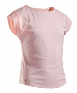 ARTENGO Girls' T-Shirt 500 Fluo pale peach