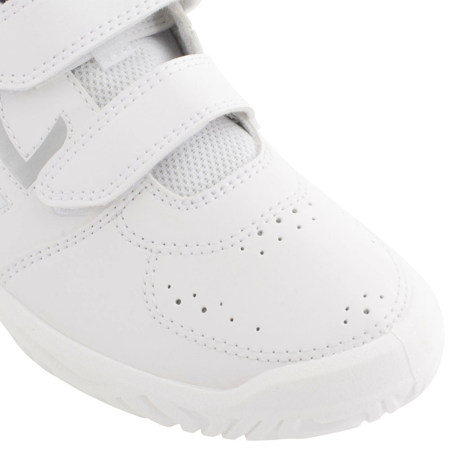 ARTENGO TS100 Grip Kids' Tennis Shoes WHITE 3 ARTENGO TS100 Grip Kids' Tennis Shoes WHITE - Image 3