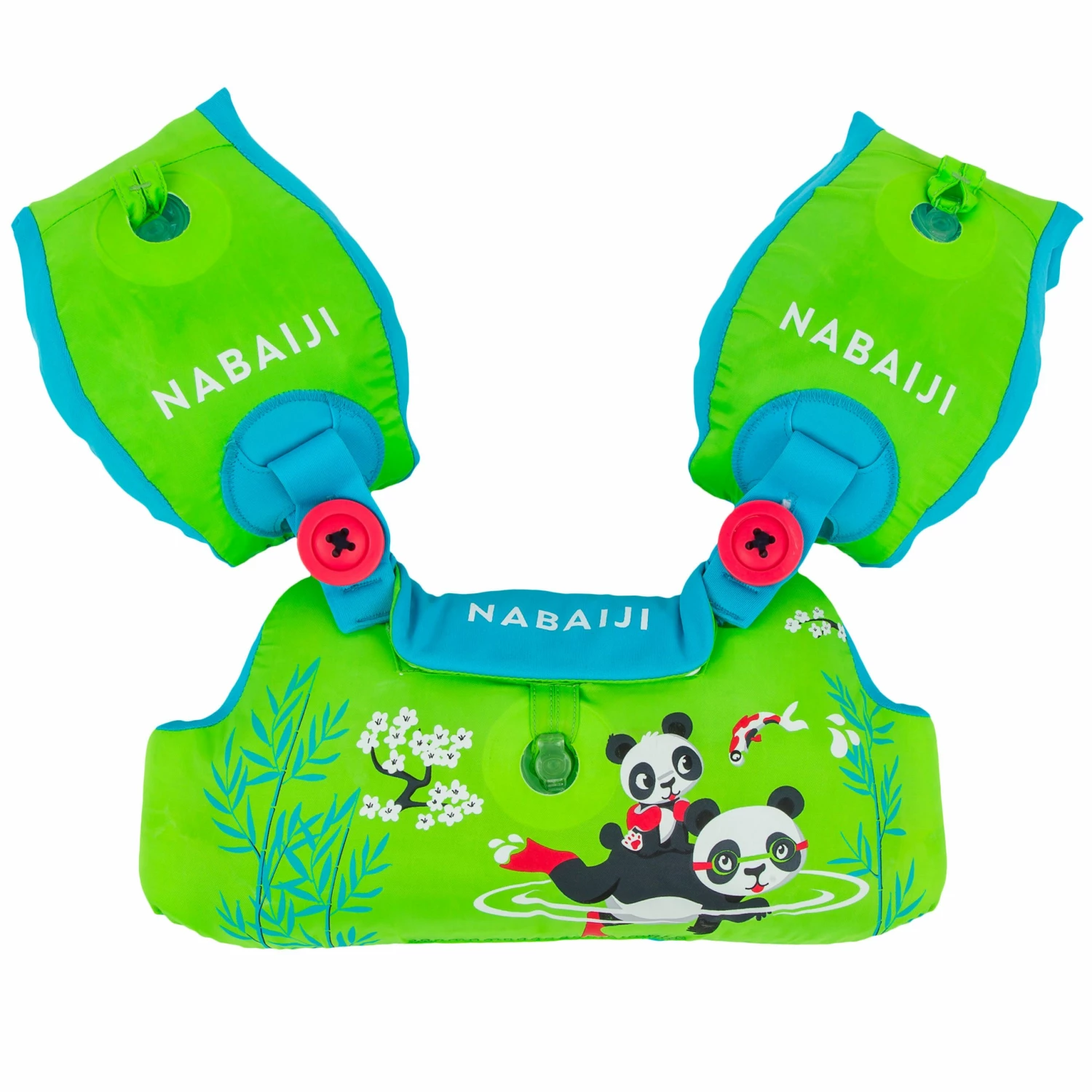 NABAIJI Kid's TISWIM progressive swimming armbands-waistband Purple "UNICORN" print Fluo lime/Turquoise blue 2 NABAIJI Kid's TISWIM progressive swimming armbands-waistband Purple "UNICORN" print Fluo lime/Turquoise blue - Image 2