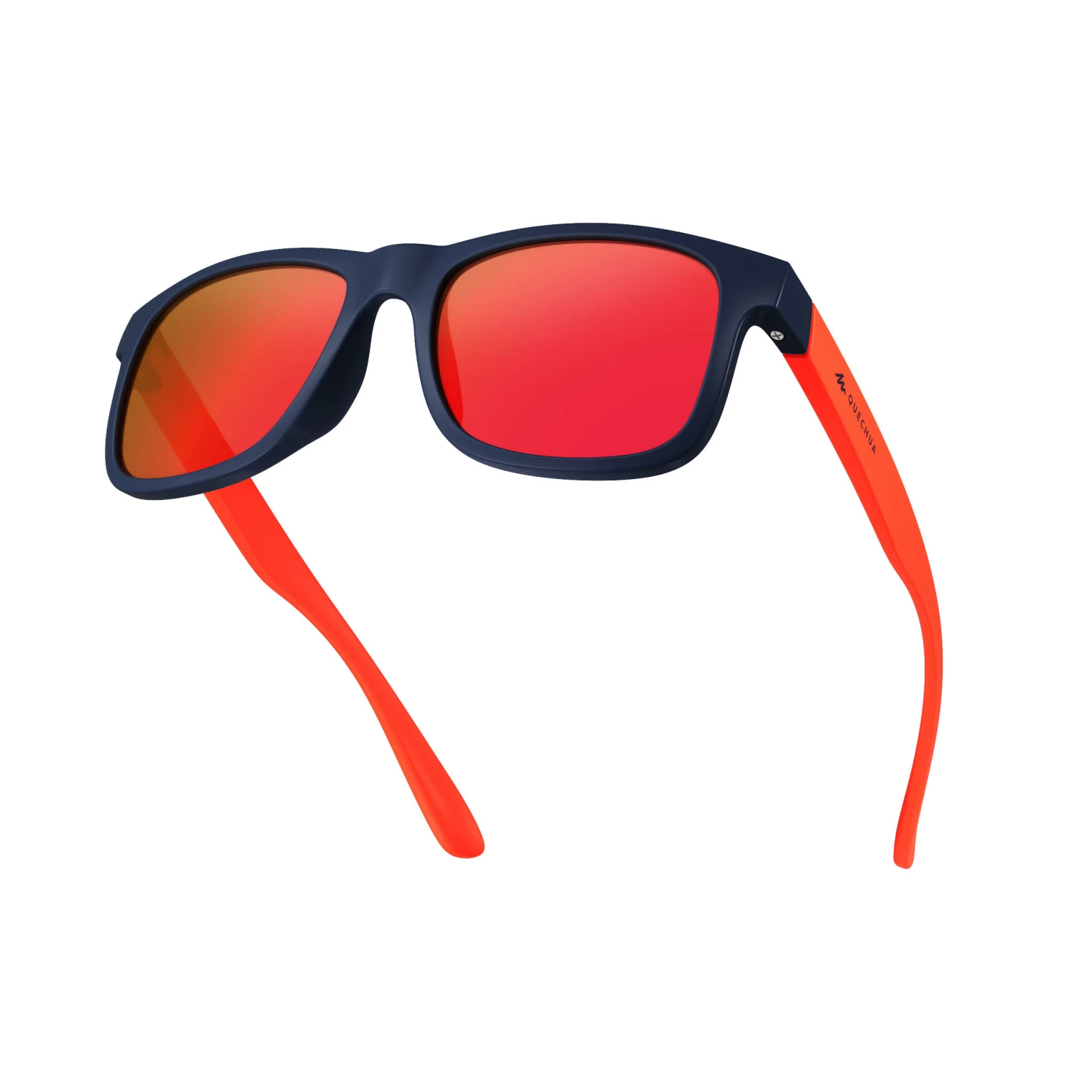 QUECHUA Kids Hiking Sunglasses Aged 10+ Blood orange/Navy blue 2 QUECHUA Kids Hiking Sunglasses Aged 10+ Blood orange/Navy blue - Image 2