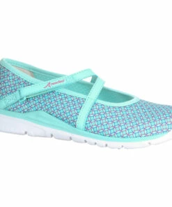 NEWFEEL Children's Fitness Walking Ballerina Pumps Aqua/Bright pink