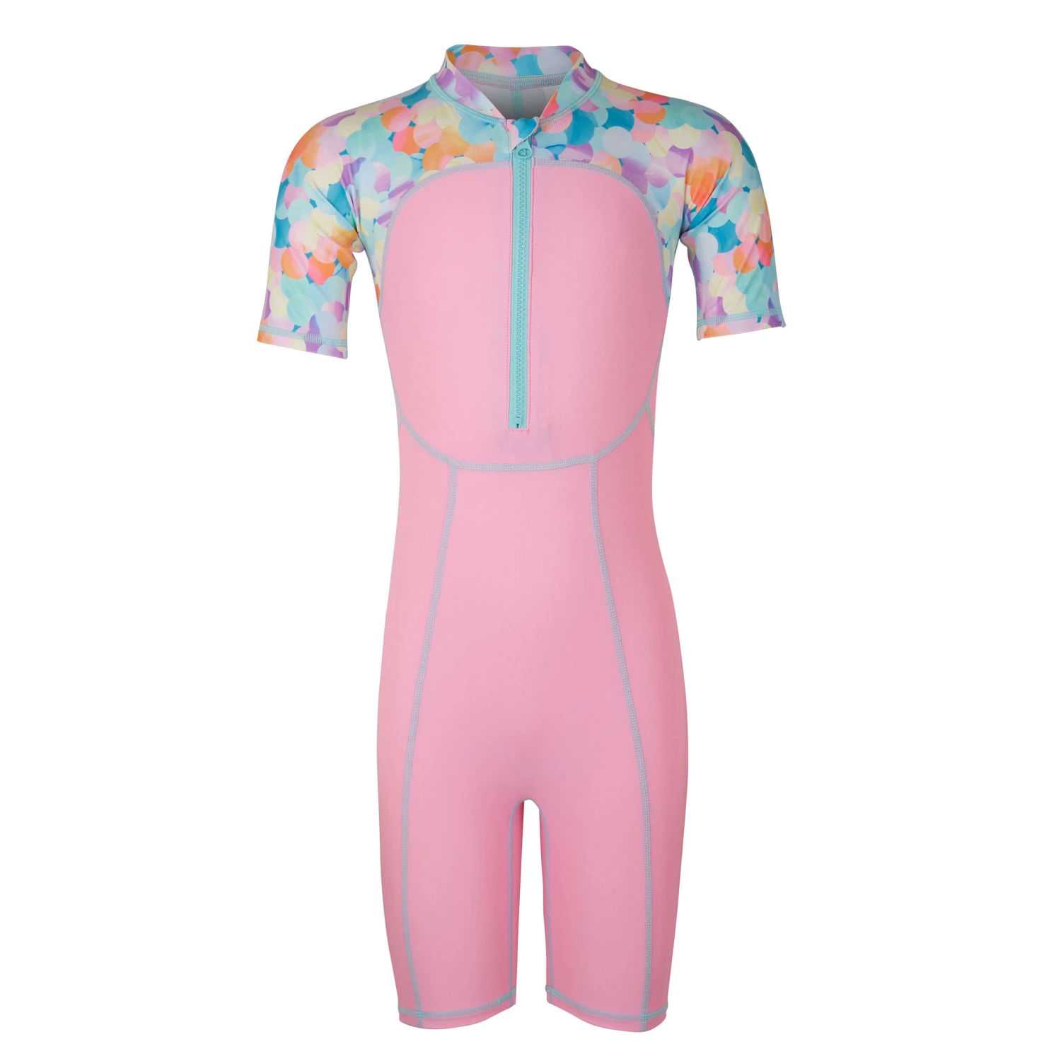 NABAIJI Pink print baby's short-sleeved shorty swimsuit Begonia pink/BLUE 3 NABAIJI Pink print baby's short-sleeved shorty swimsuit Begonia pink/BLUE - Image 3