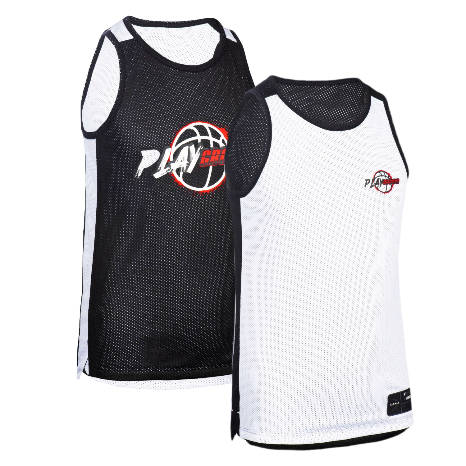 TARMAK Kids' Reversible Sleeveless Basketball Jersey T500R Indigo blue/Strawberry pink/Snow white 2 TARMAK Kids' Reversible Sleeveless Basketball Jersey T500R Indigo blue/Strawberry pink/Snow white - Image 2