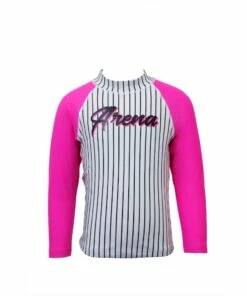 ARENA arena KIDS Swimwear STRIPE LONG SLEEVES SUN PROTECTION TOP WHITE