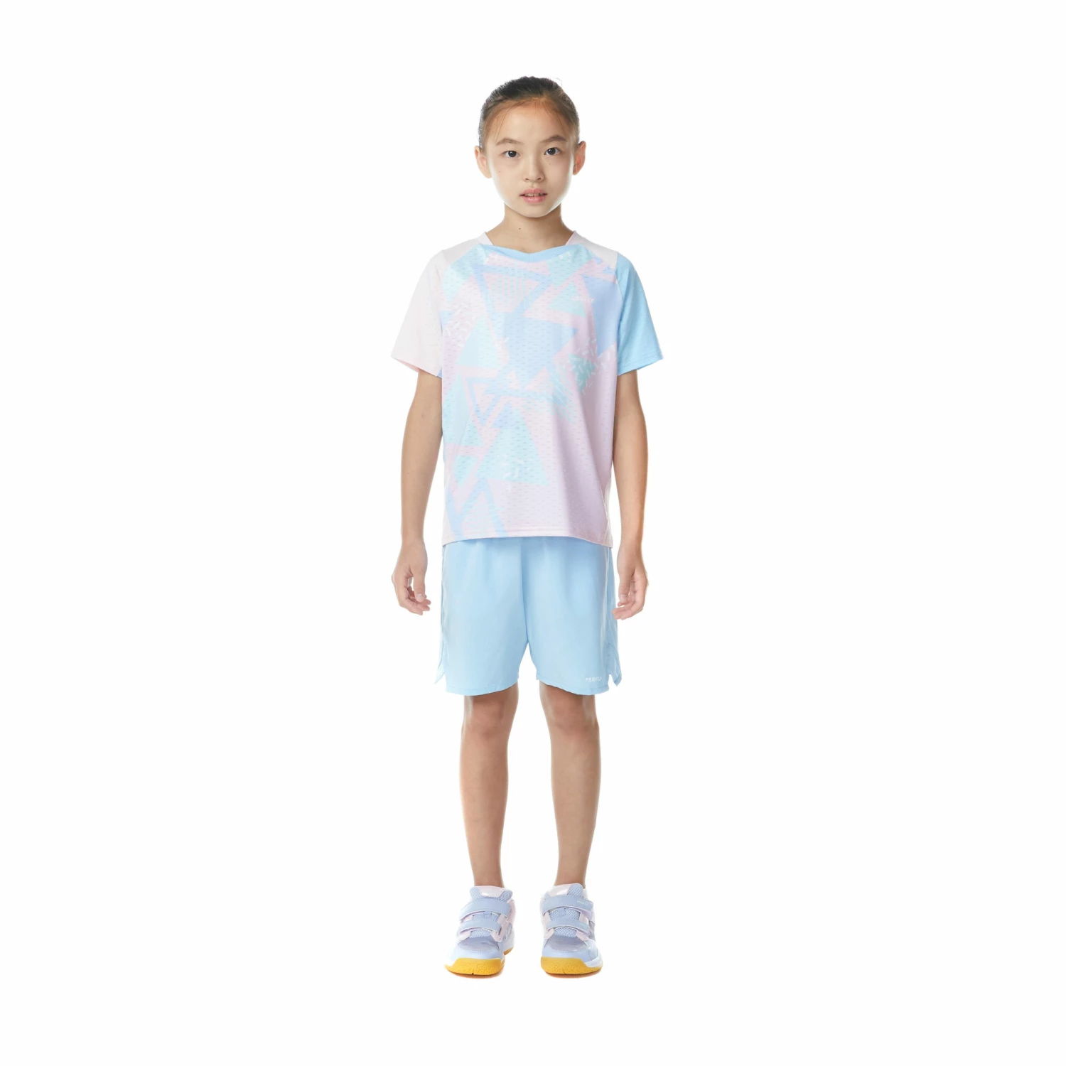 PERFLY BADMINTON JUNIOR T SHIRT 560 PINK Light sky blue/Candyfloss 12 PERFLY BADMINTON JUNIOR T SHIRT 560 PINK Light sky blue/Candyfloss - Image 12