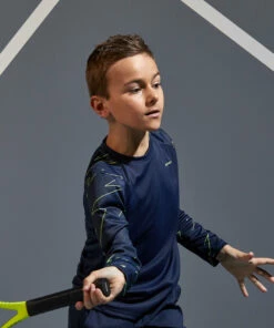 ARTENGO Boys' Thermal T-Shirt Navy blue -Artengo Kids Online Store kb52bf4866a524b2a681cd270d57605cb