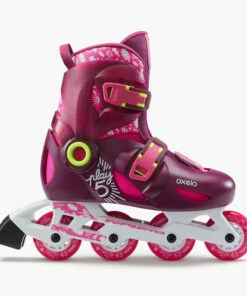 OXELO Play 5 Kids' Inline Skates (3 Adjustable Sizes) Magenta -Artengo Kids Online Store kb6781ce770323e9994fce905d83dbe6a