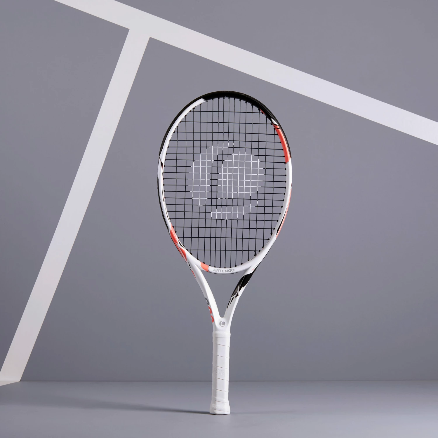 ARTENGO TR900 25 Girls' Tennis Racket WHITE/PINK 2 ARTENGO TR900 25 Girls' Tennis Racket WHITE/PINK - Image 2