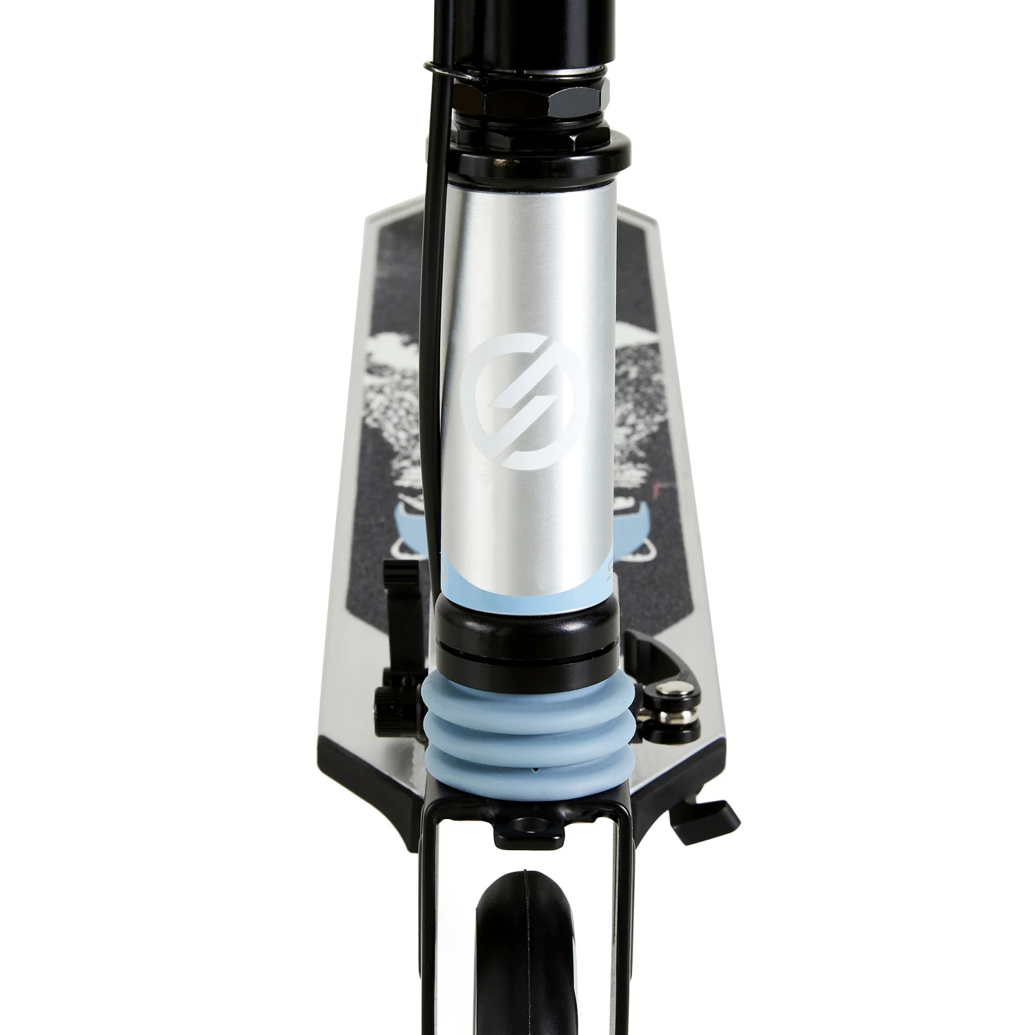 OXELO Mid 5 Kids' Scooter With Handlebar Brake And Suspension LIGHT GREY/BLACK/LIGHT BLUE 9 OXELO Mid 5 Kids' Scooter With Handlebar Brake And Suspension LIGHT GREY/BLACK/LIGHT BLUE - Image 9