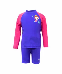 ARENA arena KIDS Swimwear MERMAID LS SUN PROTECTION SET DARK PURPLE