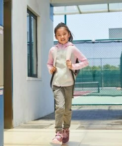 DOMYOS Kids' Zip-Up Hooded Sweatshirt LIGHT GREY/Light rose -Artengo Kids Online Store kc07083e849e52c680017ba23de502df2 scaled