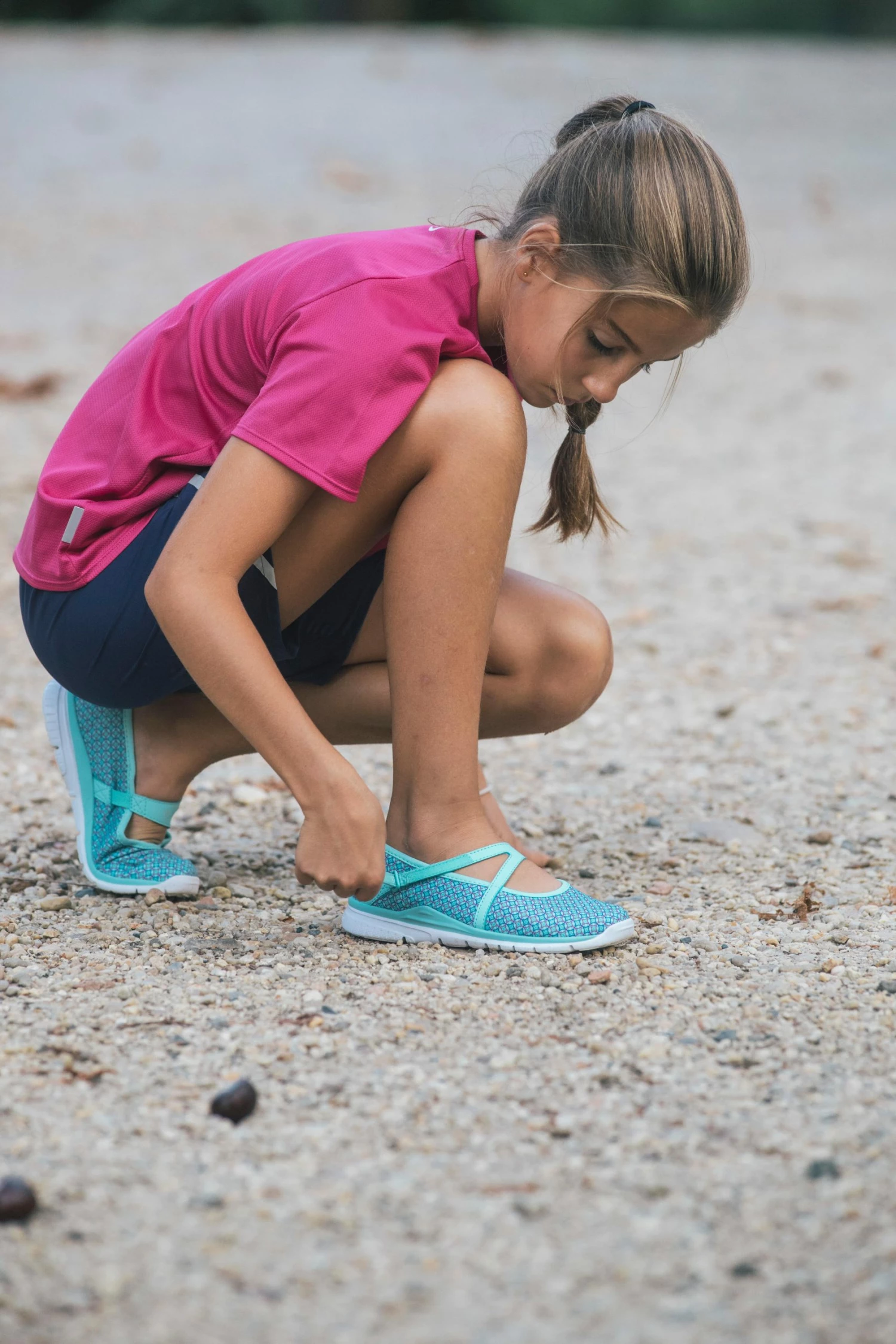 NEWFEEL Children's Fitness Walking Ballerina Pumps Aqua/Bright pink 3 NEWFEEL Children's Fitness Walking Ballerina Pumps Aqua/Bright pink - Image 3