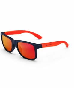 QUECHUA Kids Hiking Sunglasses Aged 10+ Blood orange/Navy blue