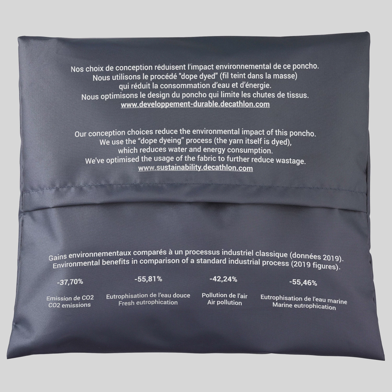 FORCLAZ Hiking Rain Poncho Abyss grey 9 FORCLAZ Hiking Rain Poncho Abyss grey - Image 9