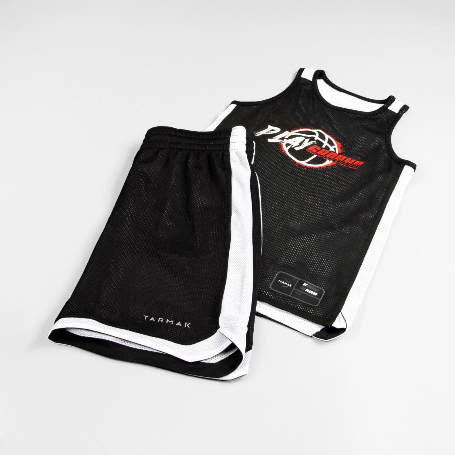 TARMAK Kids' Reversible Basketball Shorts SH500R BLACK/WHITE 7 TARMAK Kids' Reversible Basketball Shorts SH500R BLACK/WHITE - Image 7