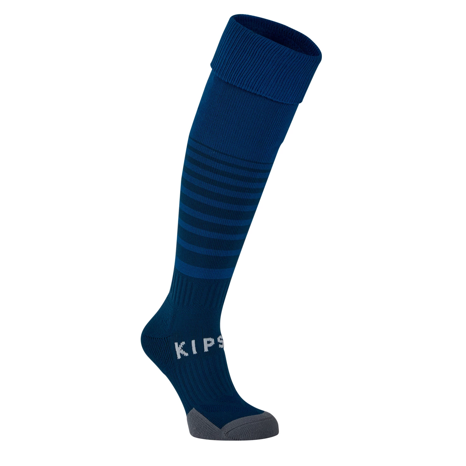 KIPSTA Kids' Striped Football Socks F500 Petrol blue 3 KIPSTA Kids' Striped Football Socks F500 Petrol blue - Image 3