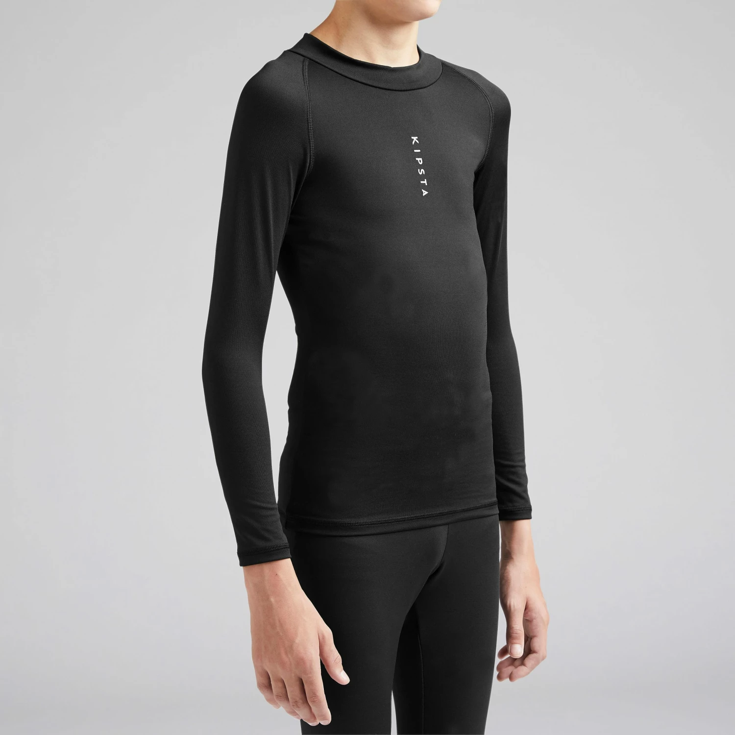 KIPSTA Kids' Warm Base Layer Keepdry 100 BLACK 3 KIPSTA Kids' Warm Base Layer Keepdry 100 BLACK - Image 3