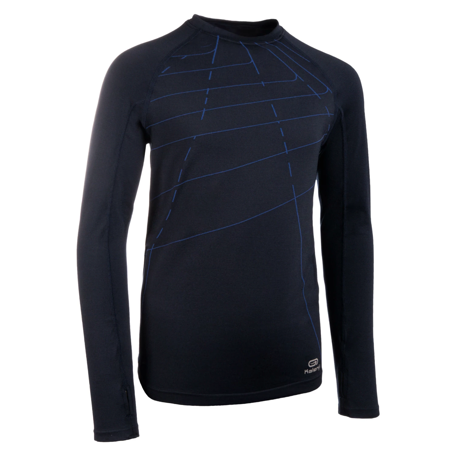 KALENJI AT 500 Skincare Kid's Running LS T-Shirt Navy blue/Midnight indigo 2 KALENJI AT 500 Skincare Kid's Running LS T-Shirt Navy blue/Midnight indigo - Image 2